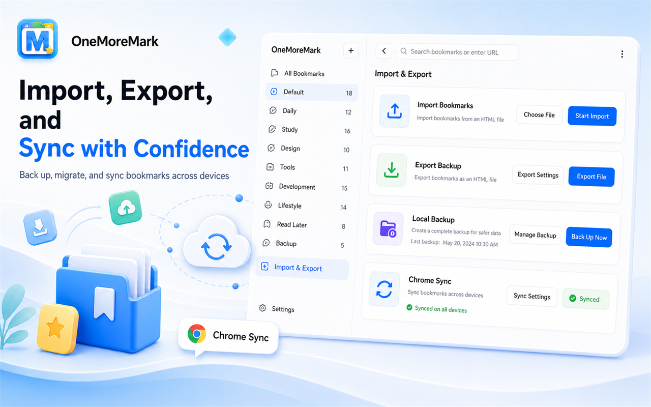 Import, export, and sync